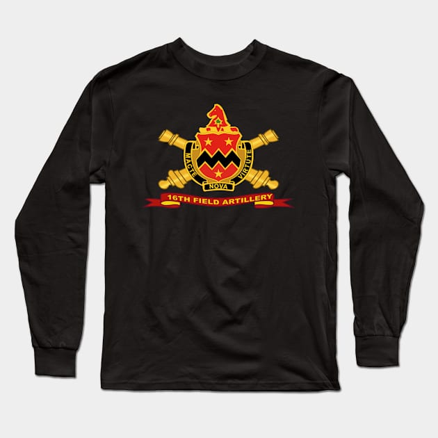 16th Field Artillery w Br - Ribbon Long Sleeve T-Shirt by twix123844